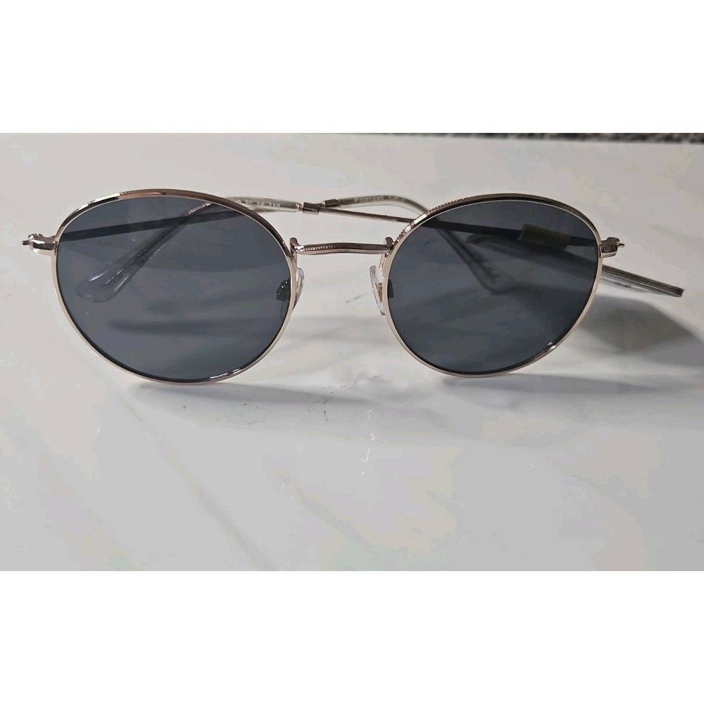 NEW Foster Grant POLARIZED SUNGLASSES Gold Metal Round . NWT